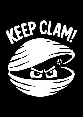 Keep Clam Funny Clam Cartoon