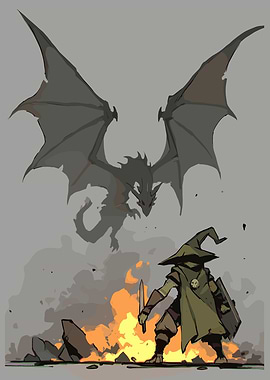 Fantasy Warrior vs Dragon Battle