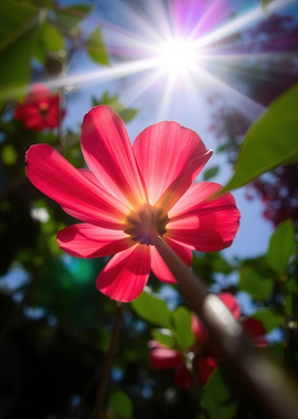 Sunlit Pink Flower