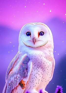 Enchanting Barn Owl in a Dreamy Landscape