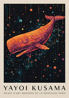 Yayoi Kusama Whale Poster