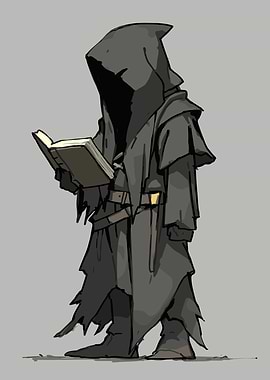 Grim Reaper Reading a Book