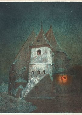 Night Scene of Old Buildings