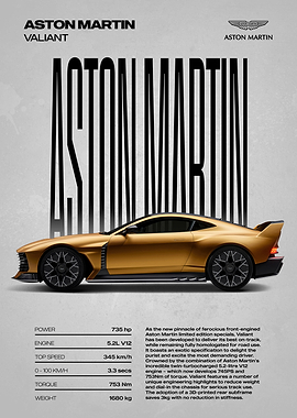 Aston Martin Valiant Car Poster