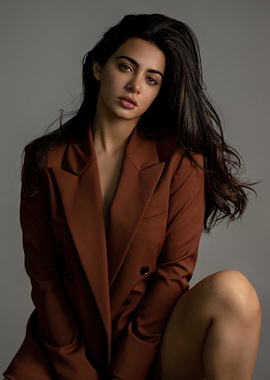 emeraude toubia in Brown Blazer