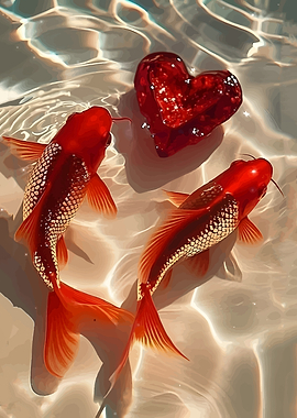 Two Koi Fish and a Heart