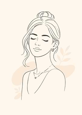 Minimalist Line Art of a Woman