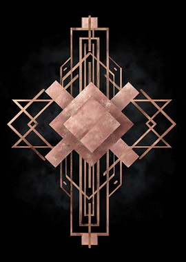 Art Deco Geometric Rose Gold Design