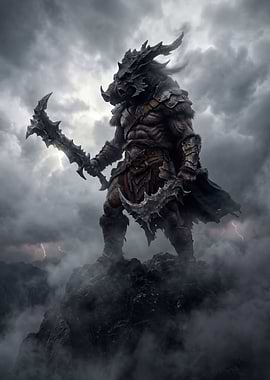 Orc Warrior with Spiked Swords