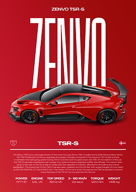 Zenvo TSR-S Hypercar Car Poster