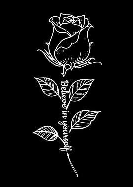 White Rose with Inspirational Text