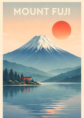 Mount Fuji Vintage Poster