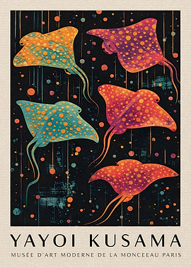 Yayoi Kusama Stingray Art Poster