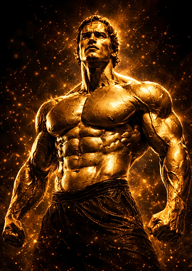 Golden Arnold Schwarzenegger Bodybuilder