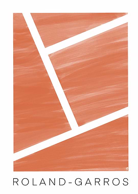 Roland Garros Tennis Court Poster