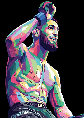 Khamzat Chimaev Pop Art Portrait