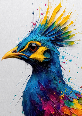 Vibrant Peacock Bird Portrait