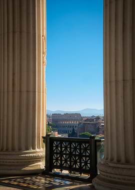 Colosseum View Through Columns