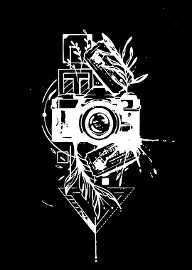 Camera with Floral and Geometric Elements