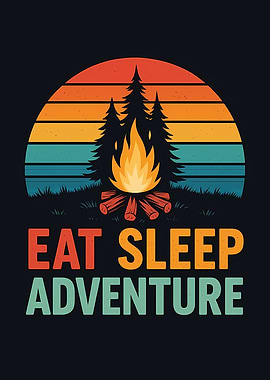Eat Sleep Adventure Camping Sunset