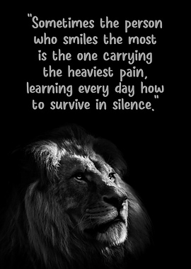 Lion with Inspirational Quote