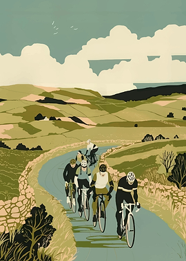 Cyclists on a winding road