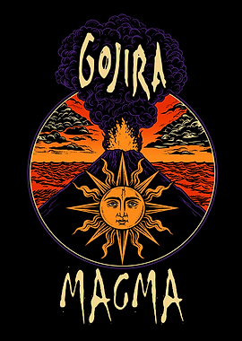 Gojira Magma Volcano Sun Art