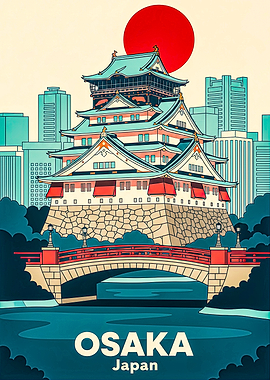 Osaka Castle and Cityscape