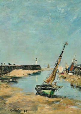 Boats in a Harbor with Lighthouse