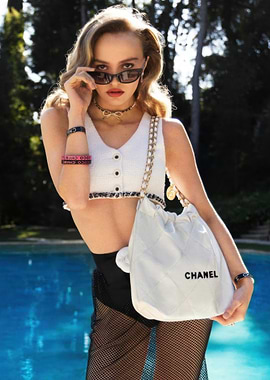 lily rose depp Posing by Pool