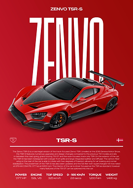 Zenvo TSR-S Supercar Car Poster