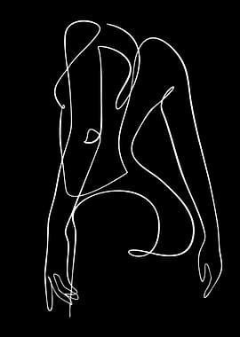 Minimalist Line Art of a Woman