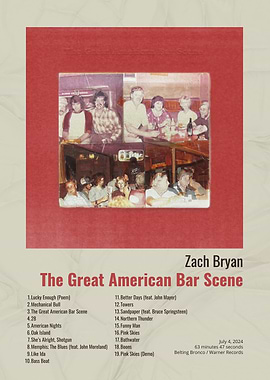 Zach Bryan The Great American Bar Scene Album Art