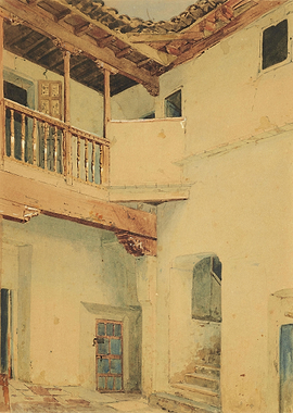 Courtyard with Balcony and Stairs