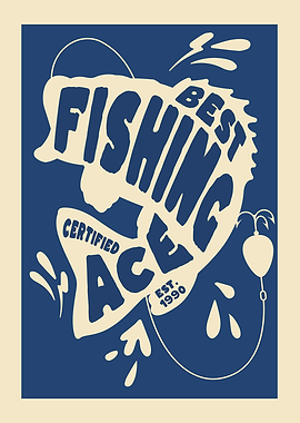 Best Fishing Poster – Certified Bass Fishing Wall Art – Vintage Angler Typography Design