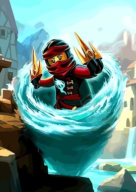 Ninjago Character in Water Vortex