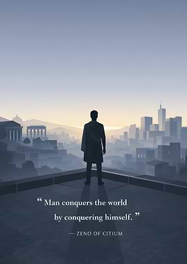 Man overlooking city at sunrise