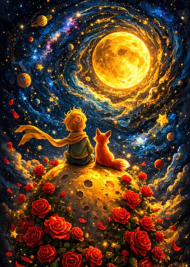 The Little Prince and the Fox in Space