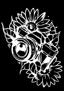 Camera with Sunflowers