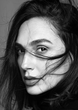 Black and White Portrait of Gal Gadot