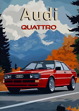 Audi Quattro Vintage Poster