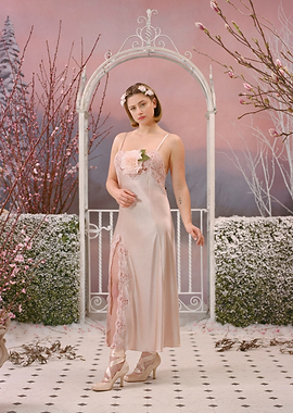 lili reinhart in a Slip Dress with Flower Crown