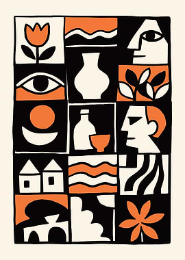 Abstract Modern Shapes Poster