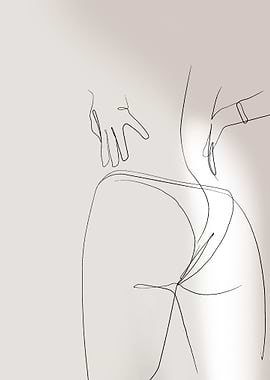 Minimalist Line Art of a Woman's Back