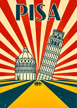 Pisa Travel Poster