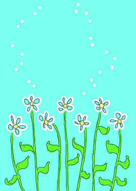 Cute Daisy Flowers with Bubbles