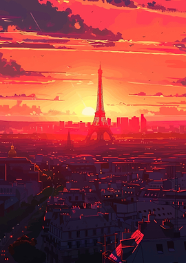 Eiffel Tower at Sunset