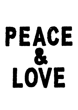 Peace and Love Text Art