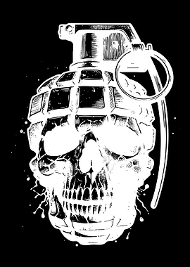 Skull Grenade Illustration