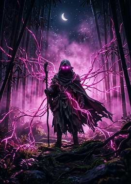 Mysterious Sorcerer in a Bamboo Forest